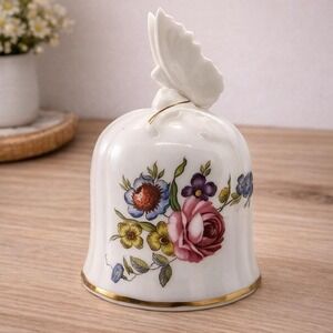 Royal Westminster Butterfly Bell Floral Gold Trim Vintage